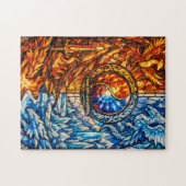 Buntglas-Phoenix-Eisdrache-Puzzle Puzzle (Horizontal)