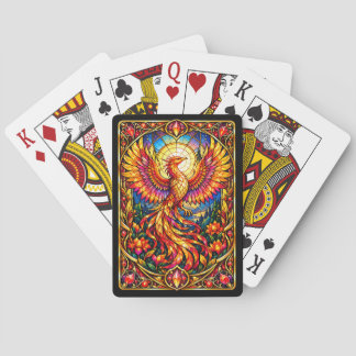 Buntglas-Phönix-Spielkarten Spielkarten