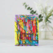 Buntglas Postkarte (Stehend Vorderseite)
