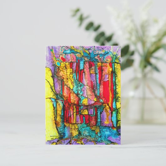 Buntglas Postkarte (Stehend Vorderseite)