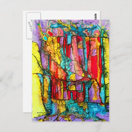 Buntglas Postkarte (Vorne/Hinten)