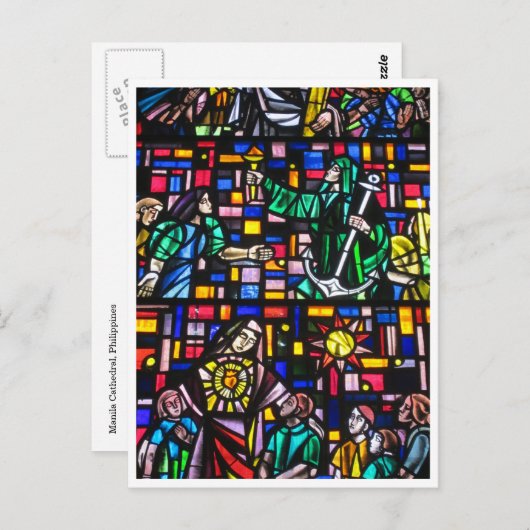 Buntglas Postkarte (Vorne/Hinten)