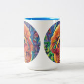 Buntglas-Pudel Zweifarbige Tasse (Mittel)