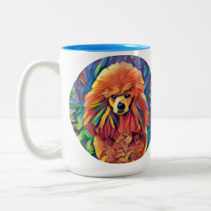 Buntglas-Pudel Zweifarbige Tasse