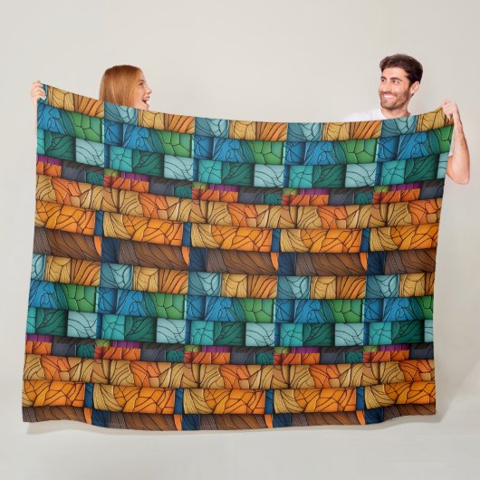 Buntglas-Quiltdecke Fleecedecke (Beispiel)