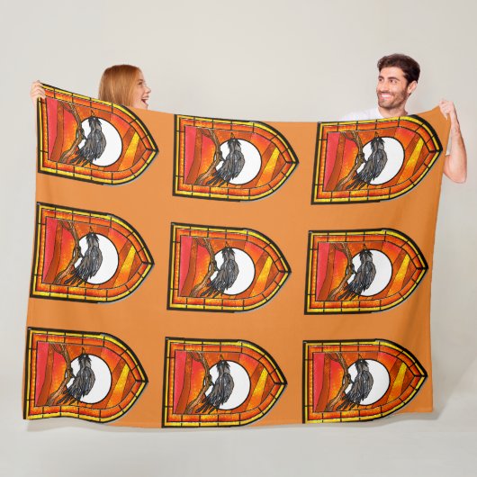 Buntglas-Rabe Fleecedecke (Beispiel)