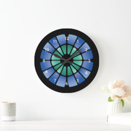 Buntglas (Radial - Mitternacht) Große Wanduhr