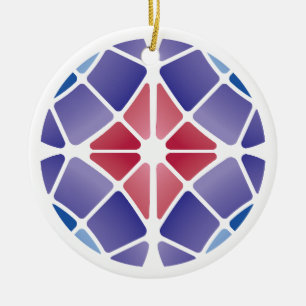 Buntglas (Radial - Tageslicht) Keramik Ornament
