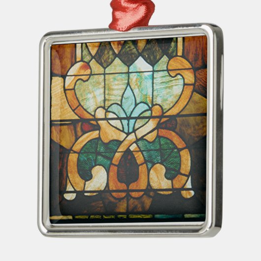 Buntglas-Rebe Silbernes Ornament (Links)