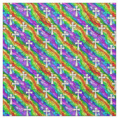 Buntglas-Regenbogen mit Kreuzen Stoff (Muster)