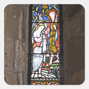 Buntglas-religiöse Fenster-Aufkleber Quadratischer Aufkleber