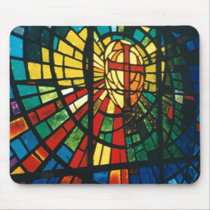 Buntglas ressurected Quermousepad Kunst Mousepad