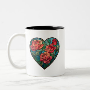Buntglas-Rosenherz Zweifarbige Tasse