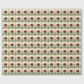 Buntglas-Rot-Blumen-Geschenkpapier Geschenkpapier (Flach)
