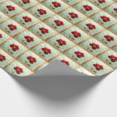 Buntglas-Rot-Blumen-Geschenkpapier Geschenkpapier (Ecke)