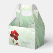 Buntglas-Rote-Blumen-Geschenkbox Geschenkschachtel (Rückseite)