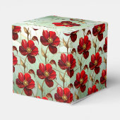 Buntglas-Rote-Blumen-Geschenkbox Geschenkschachtel (Rückseite)
