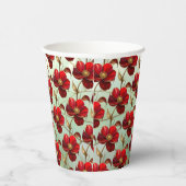Buntglas-Rote-Blumen-Papierbecher Pappbecher (Rechts)