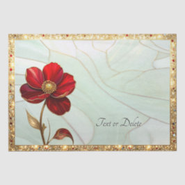 Buntglas-Rote-Blumen-Seidenpapier Seidenpapier