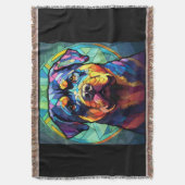 Buntglas Rottweiler  Decke (Vorderseite Vertikal)
