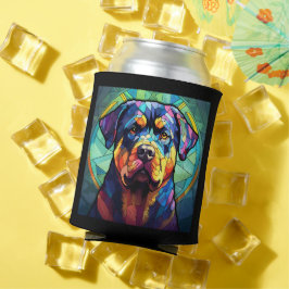 Buntglas Rottweiler Dosenkühler