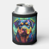 Buntglas Rottweiler Dosenkühler (Kanne Vorderseite)