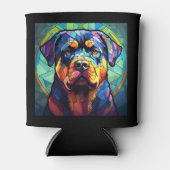 Buntglas Rottweiler Dosenkühler (Vorderseite)