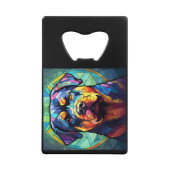 Buntglas Rottweiler  Geldbeutel Flaschenöffner (Vorderseite)