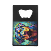 Buntglas Rottweiler  Geldbeutel Flaschenöffner (Rückseite)