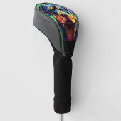 Buntglas Rottweiler Golf Headcover (angewinkelt)