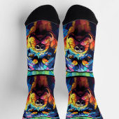 Buntglas Rottweiler  Socken (Oben)