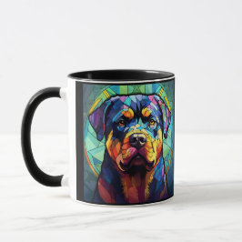 Buntglas Rottweiler Tasse