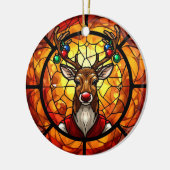 Buntglas-Rudolf-Rentier Keramik Ornament (Links)