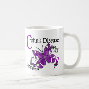 Buntglas-Schmetterling2 Crohns Krankheit Kaffeetasse