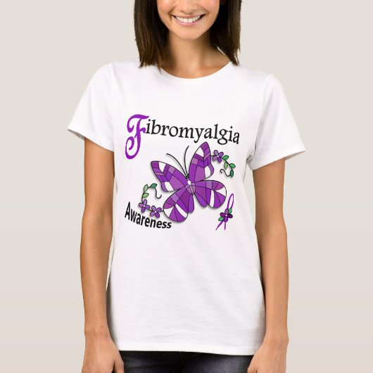 Buntglas-Schmetterling2 Fibromyalgia T-Shirt (Vorderseite)