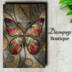 Buntglas Schmetterling Dekoupage Seidenpapier