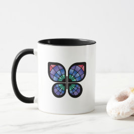 Buntglas-Schmetterling Tasse