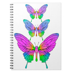 Buntglas-Schmetterlinge Notizbuch Notizblock