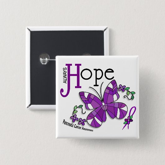 Buntglas-Schmetterlings-Bauchspeicheldrüsenkrebs Button (Vorne & Hinten)