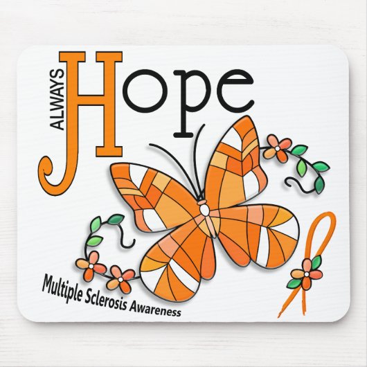 Buntglas-Schmetterlings-multiple Sklerose Mousepad (Vorne)