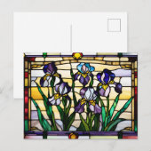 Buntglas-Schmetterlingsiris-Blumen Postkarte (Vorne/Hinten)