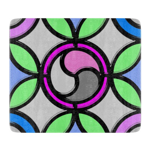 BUNTGLAS SCHNEIDEBRETT (Vorderseite)