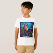 Buntglas-Seepferdchen T-Shirt (Vorne ganz)
