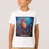 Buntglas-Seepferdchen T-Shirt (Vorderseite)