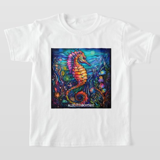 Buntglas-Seepferdchen T-Shirt (Ablage )
