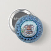 Buntglas Sonnen-Gesicht-Knopf Button (Vorne & Hinten)