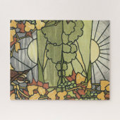 Buntglas-Sonnenaufgang Puzzle (Horizontal)