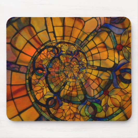 Buntglas-Spirale Mousepad (Vorne)