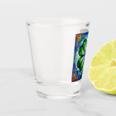 Buntglas St. Patrick's Day Irisches Kleeblatt Schnapsglas (Links)