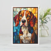 Buntglas-Stil Beagle-Hund Karte (Stehend Vorderseite)